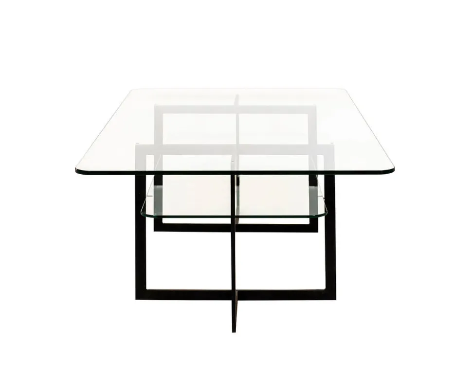 Square Soffbord | Svart/ Glas