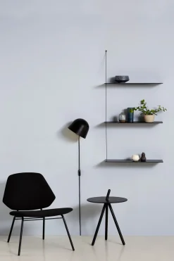 Stedge hylla 60 cm svart ek