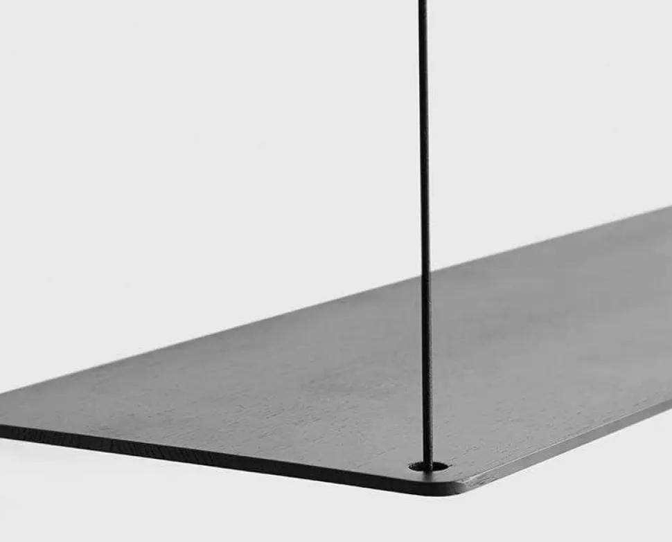 Stedge hylla 80 cm svart ek