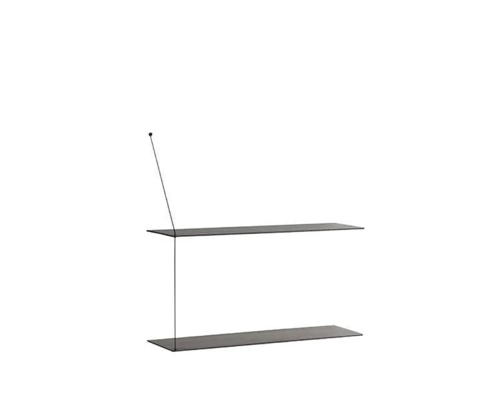 Stedge hylla 80 cm svart ek