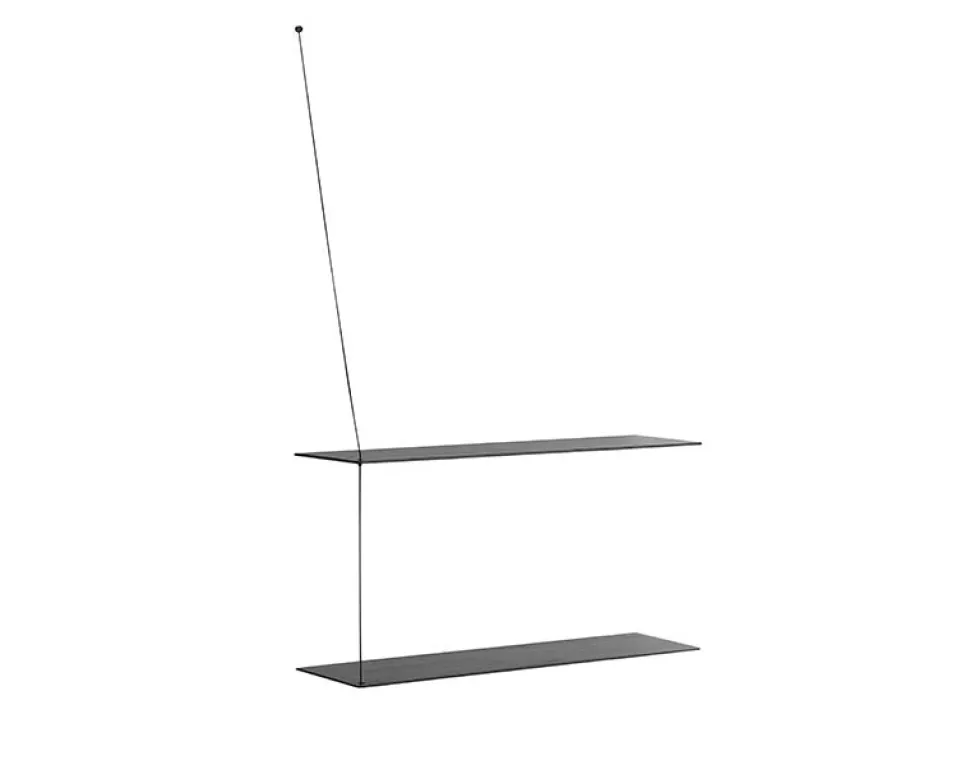 Stedge hylla 80 cm svart ek