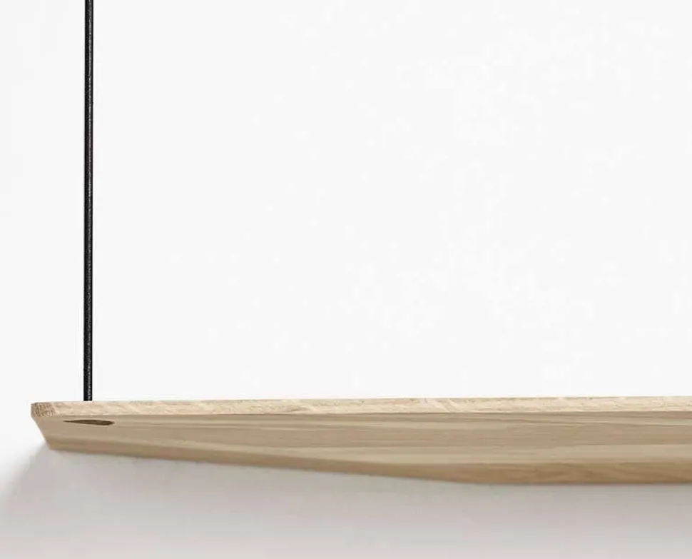 Stedge hylla 60 cm vitpigmenterad ek