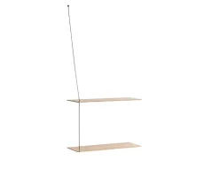 Stedge hylla 60 cm vitpigmenterad ek