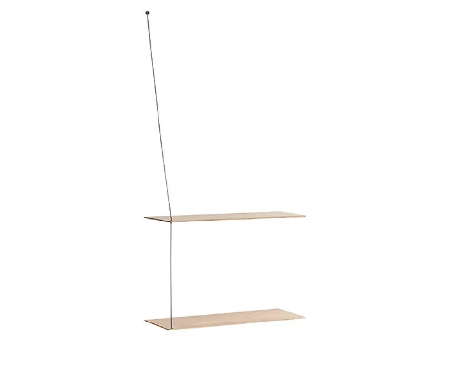 Stedge hylla 60 cm vitpigmenterad ek