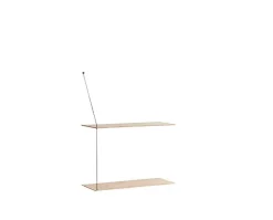Stedge hylla 60 cm vitpigmenterad ek