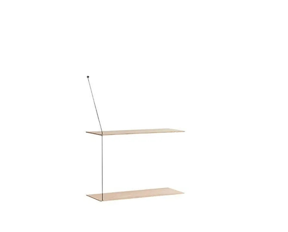 Stedge hylla 60 cm vitpigmenterad ek
