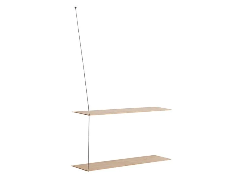 Stedge hylla 80 cm vitpigmenterad ek