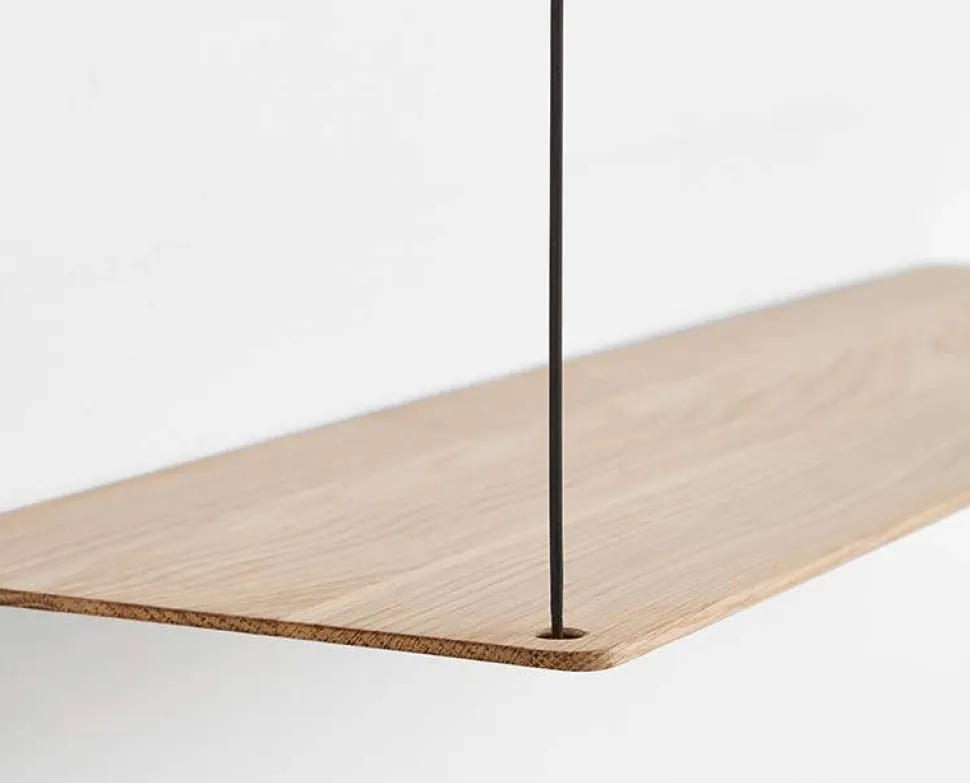 Stedge hylla 80 cm vitpigmenterad ek