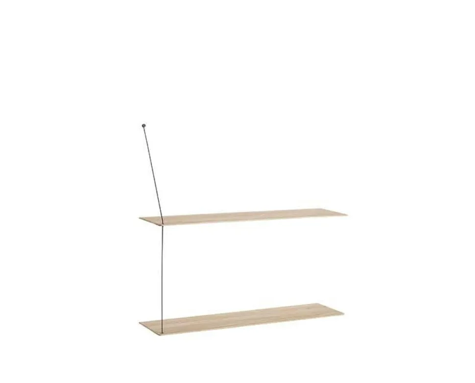 Stedge hylla 80 cm vitpigmenterad ek