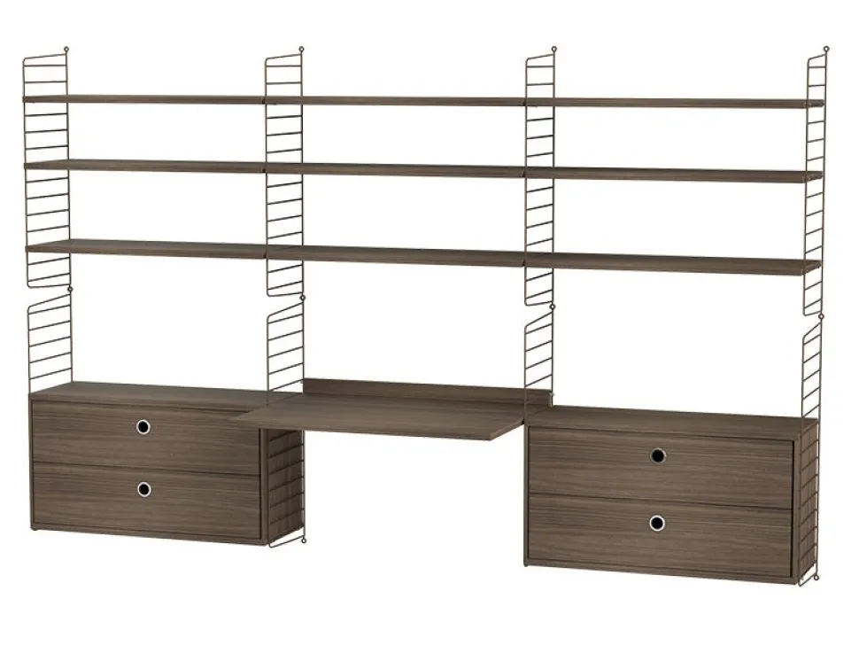 String kombination arbetsplats F Valnöt/ Brun