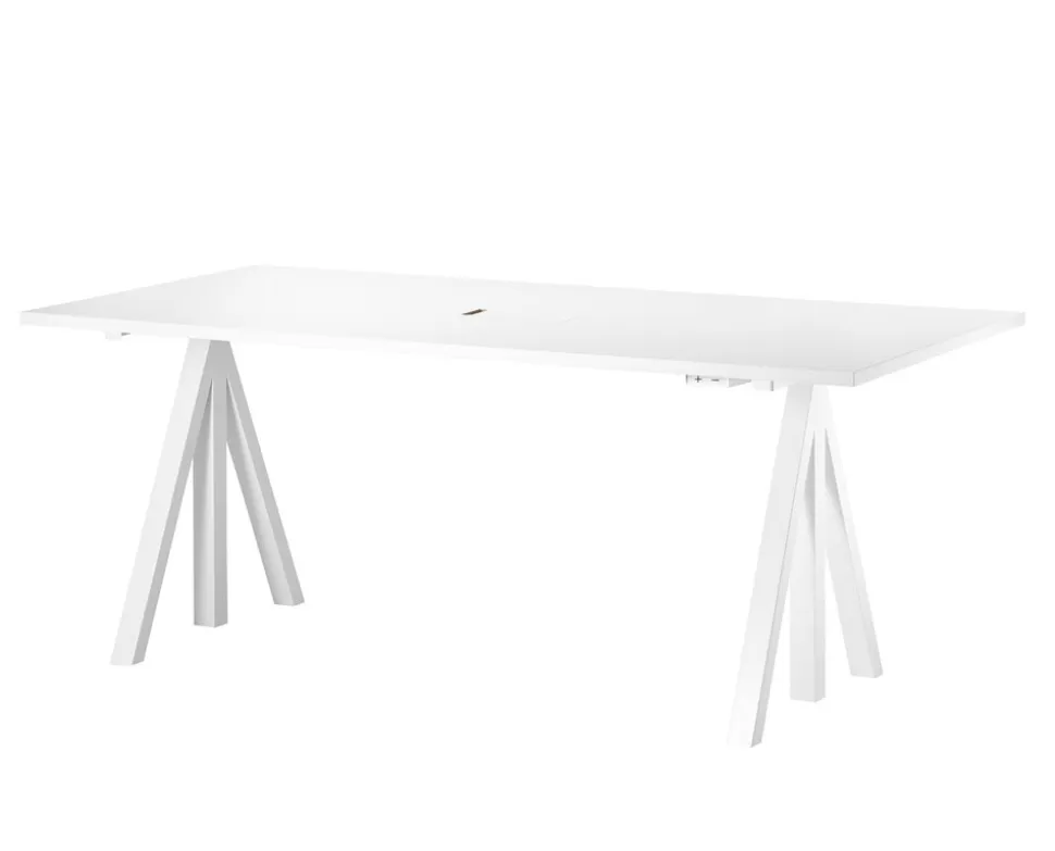String Konferensbord | Höj- och Sänkbart, Vit Laminat 180x90
