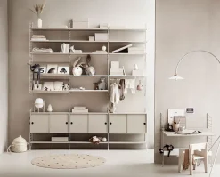 String Skåp med Skjutdörrar 78x30 Beige