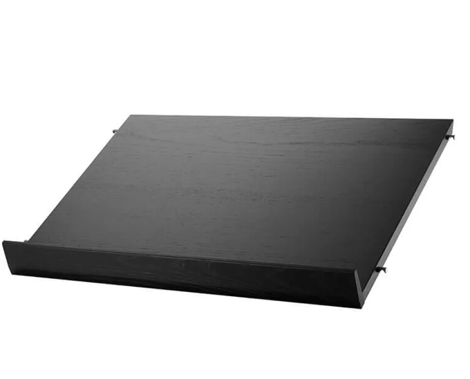 String Tidskriftshylla Trä 58x30 Svartbetsad Ask