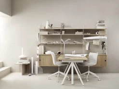 String Works Skrivbord | Höj- & Sänkbart, Vit Laminat 120x78