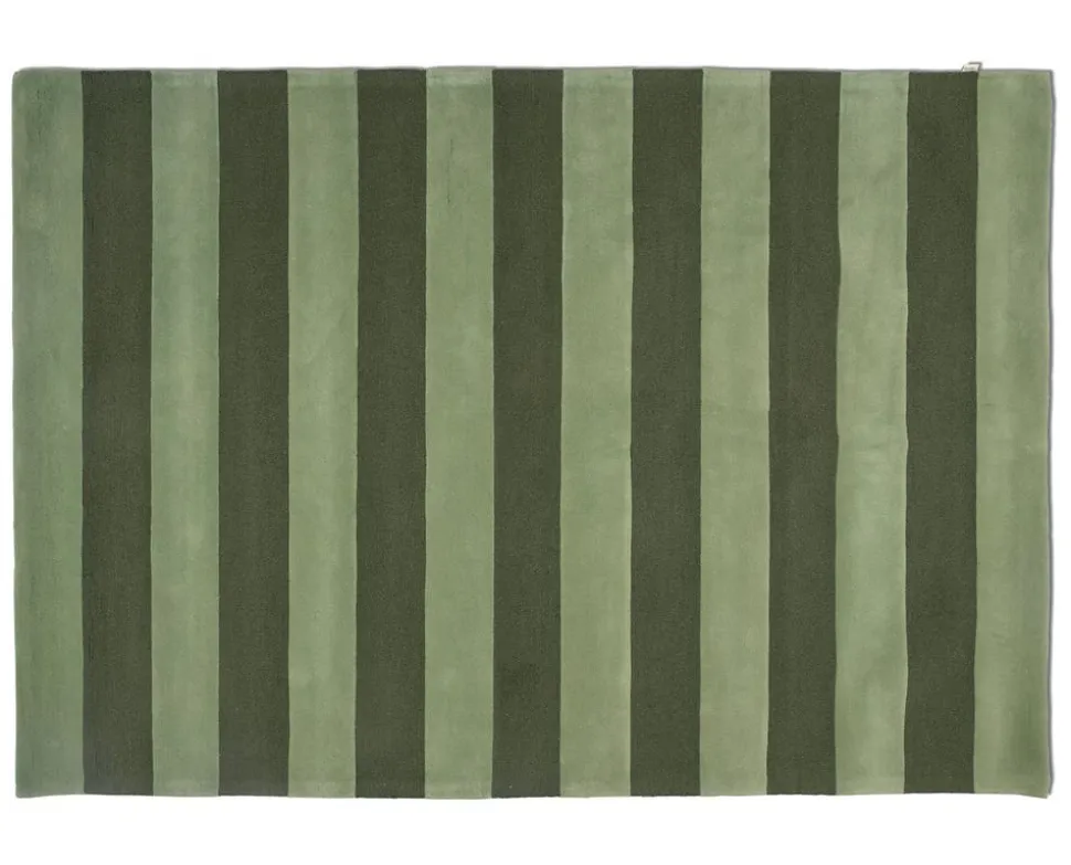 Stripe Boucle Matta 170x230 Grön