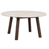 Taransay Soffbord Ø90 | Beige Travertin / Brun Ek