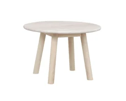 Taransay Soffbord Ø60 | Beige Travertin / Vitpigm. Ek