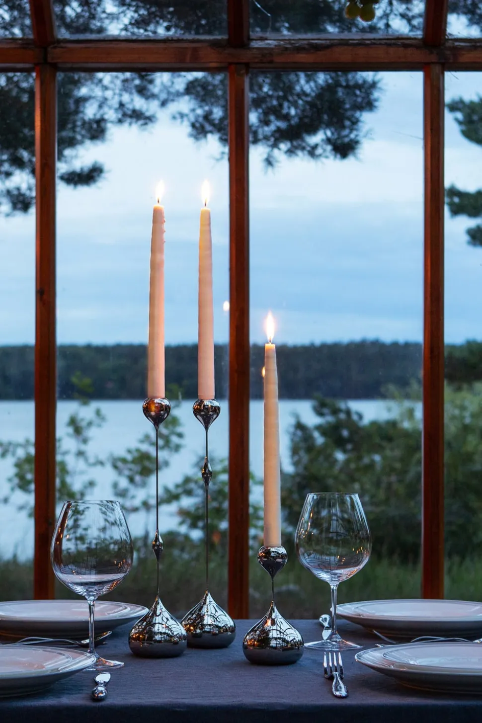 Tender Ljusstake | Låg | Nickel