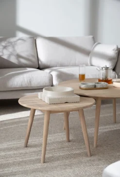 Tompkins Soffbord Ø60 | Vitpigm. Ek