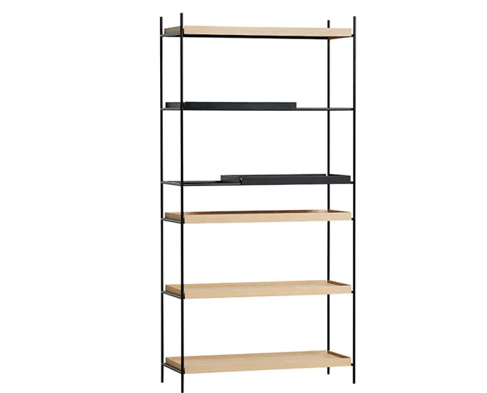Tray Hylla Hög 2 korta svarta + 4 breda ek