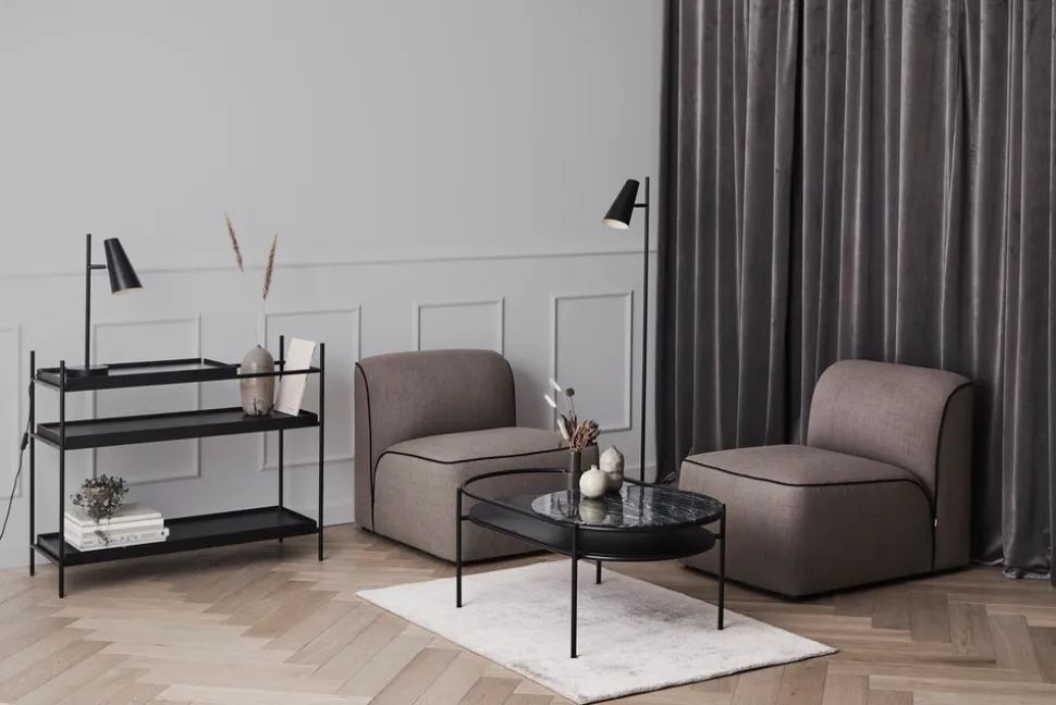Tray sideboard Låg 1 kort svart + 2 breda ek