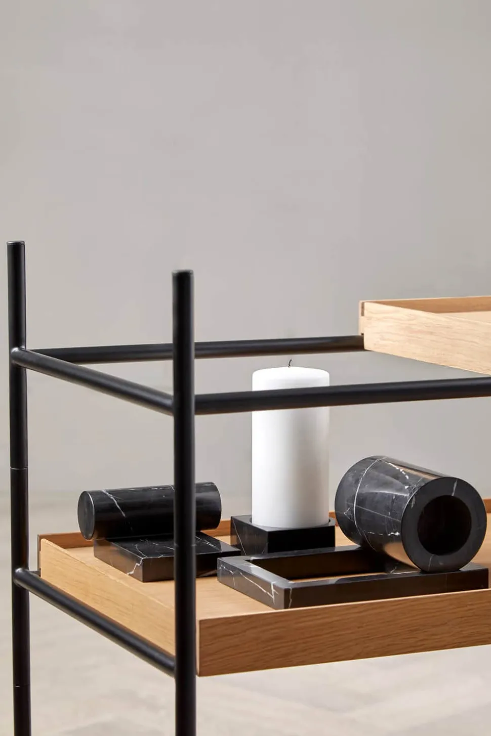 Tray sideboard Låg 1 kort svart + 2 breda svarta