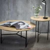 Tribeca Sidobord 47cm Oljad rustik ek | Ben satinkromade