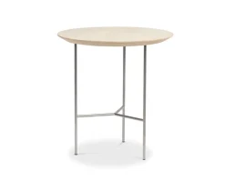 Tribeca Sidobord 47cm Såpad rustik Ek | Ben satinkromade