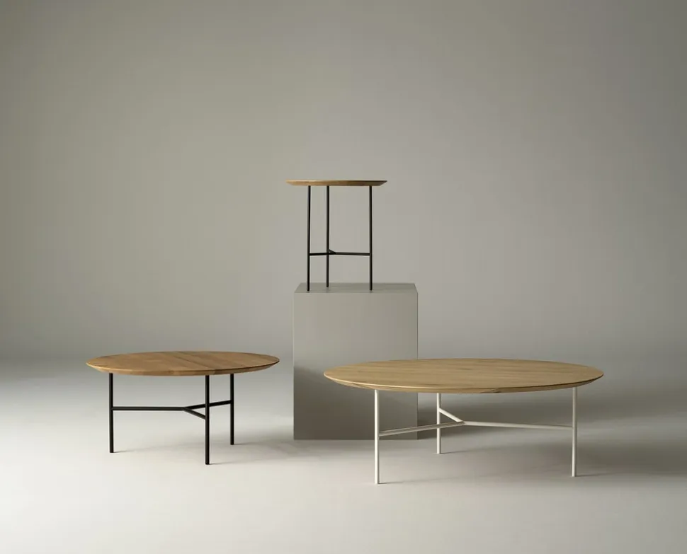 Tribeca Soffbord 80 cm Såpad rustik ek | Ben vita