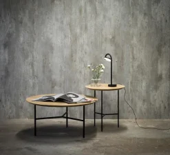 Tribeca Soffbord 80 cm Såpad rustik ek | Ben vita