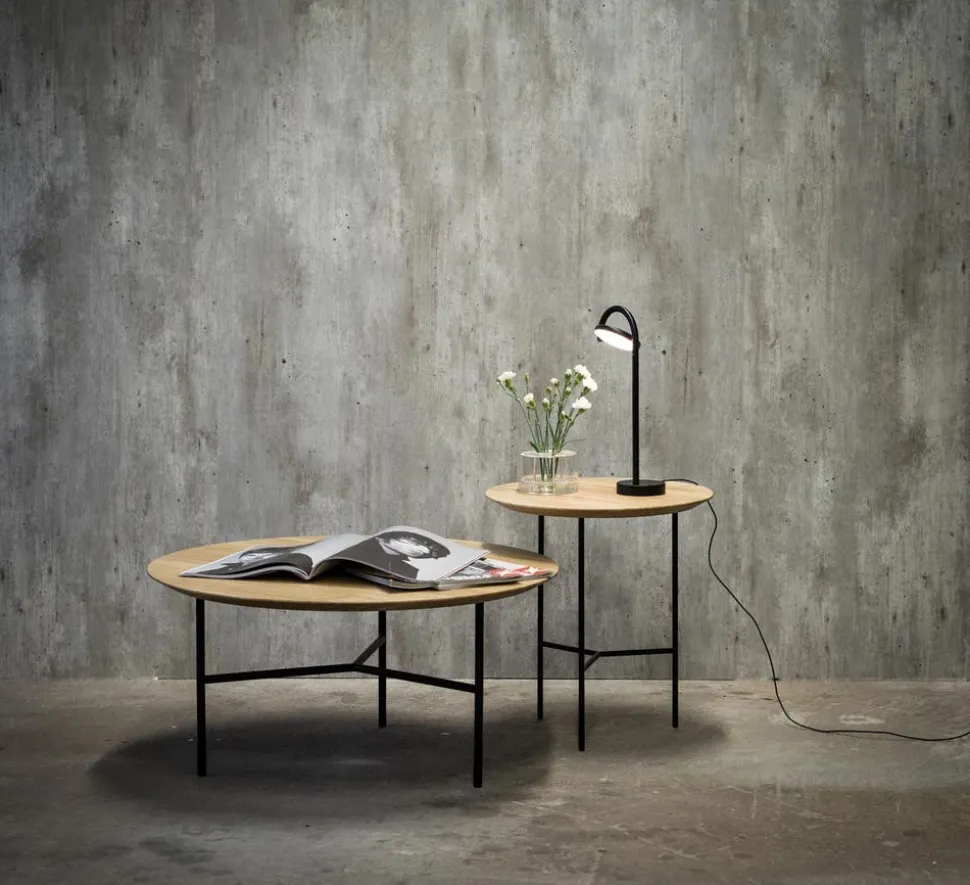 Tribeca Soffbord 80 cm Såpad rustik ek | Ben vita
