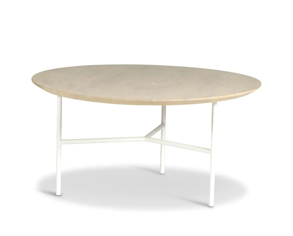 Tribeca Soffbord 80 cm Såpad rustik ek | Ben vita