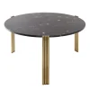 Tribus Soffbord Ø80 | Guld/Marmor
