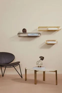 Tribus Soffbord Ovalt | Guld/Travertin