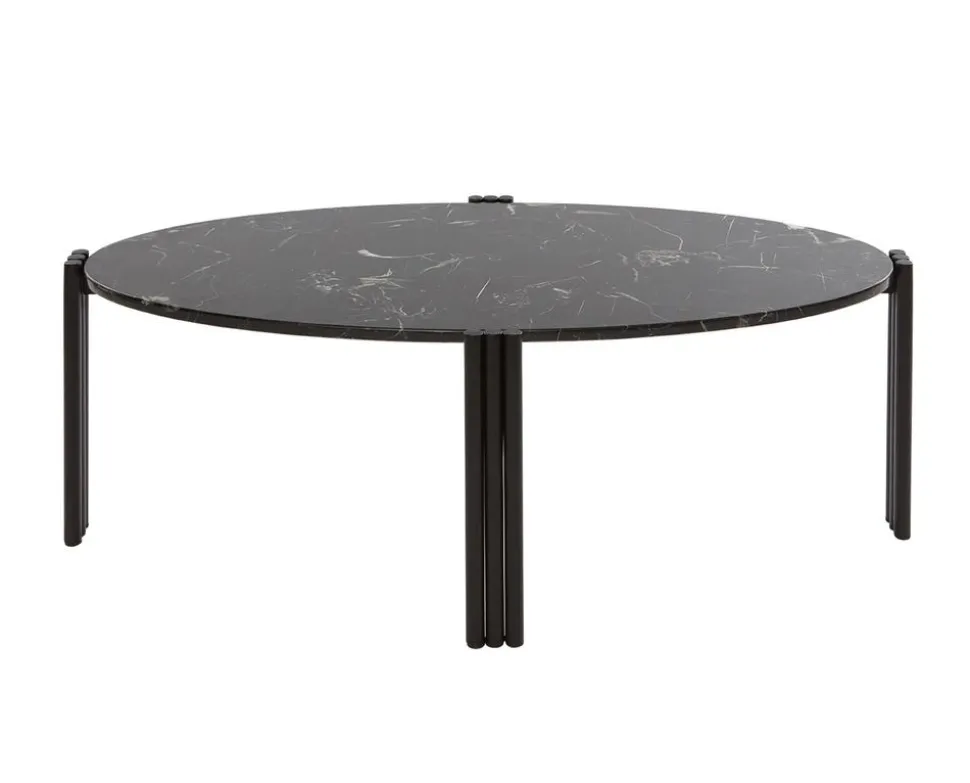 Tribus Soffbord Ovalt | Svart/Marmor