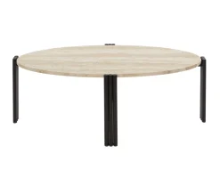 Tribus Soffbord Ovalt | Svart/Travertin