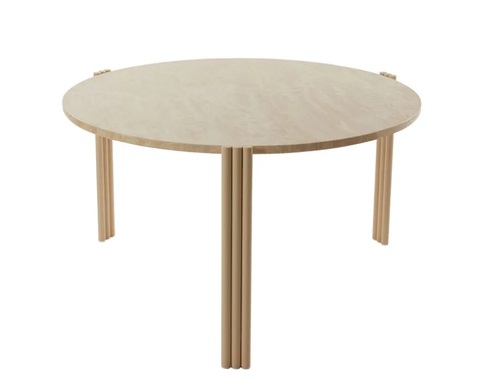 Tribus Soffbord Ø80 | Sand/Travertin