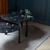 Tribus Soffbord Ø80 | Svart/Marmor