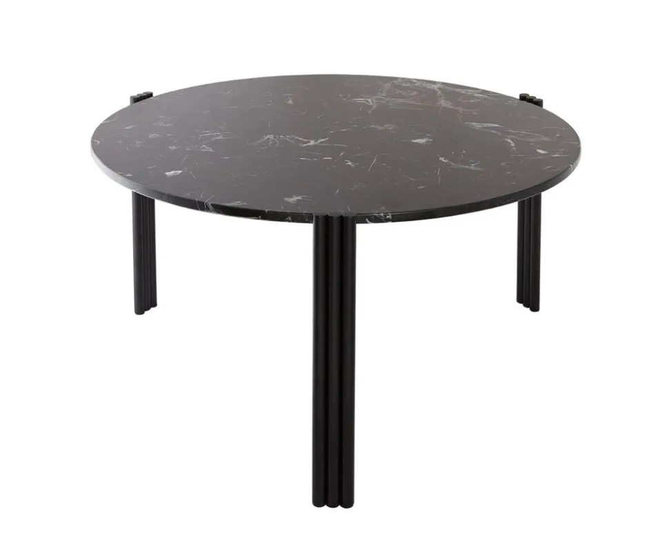 Tribus Soffbord Ø80 | Svart/Marmor