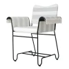 Tropique Stol | Fransar | Tyg Stripe Limonta 20, Svart