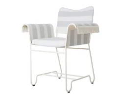 Tropique Stol | Fransar | Tyg Stripe Limonta 20, Vit