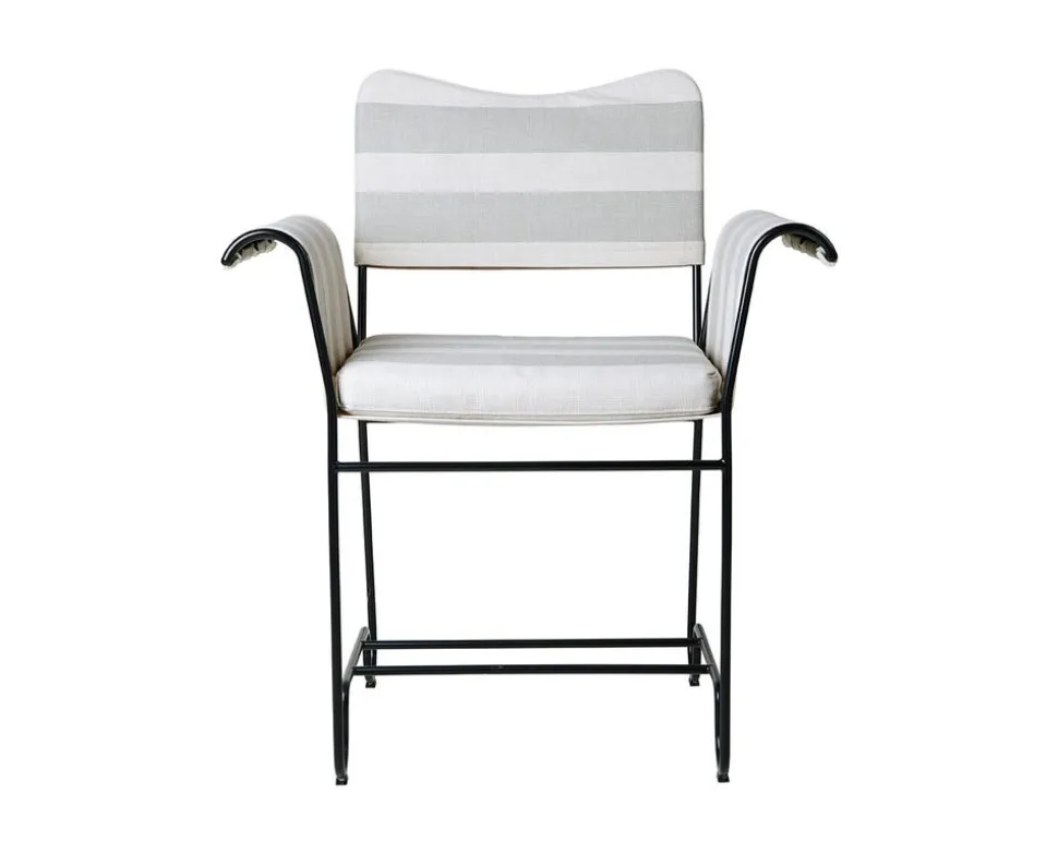 Tropique Stol | Tyg Stripe Limonta 20, Svart