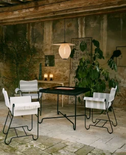 Tropique Stol | Tyg Stripe Limonta 20, Svart