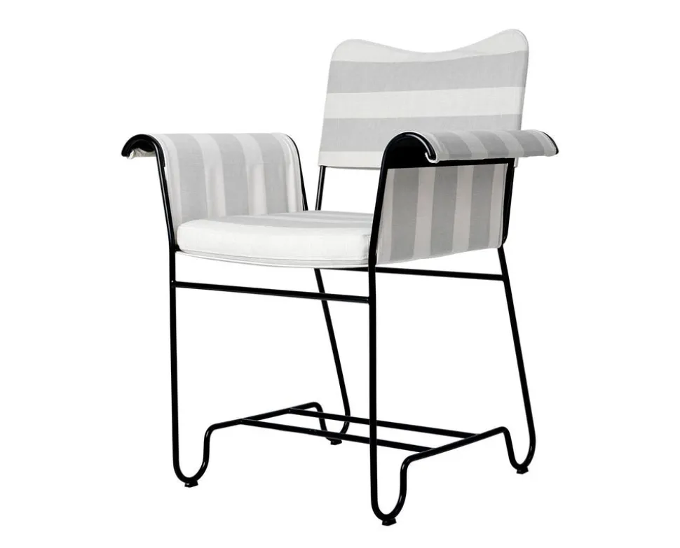 Tropique Stol | Tyg Stripe Limonta 20, Svart