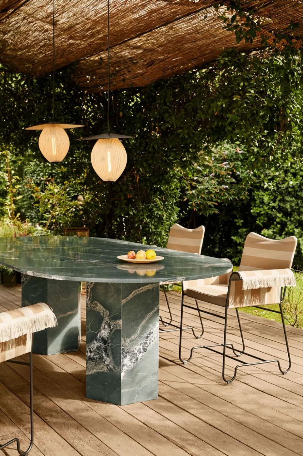 Tropique Stol | Tyg Stripe Limonta 20, Svart
