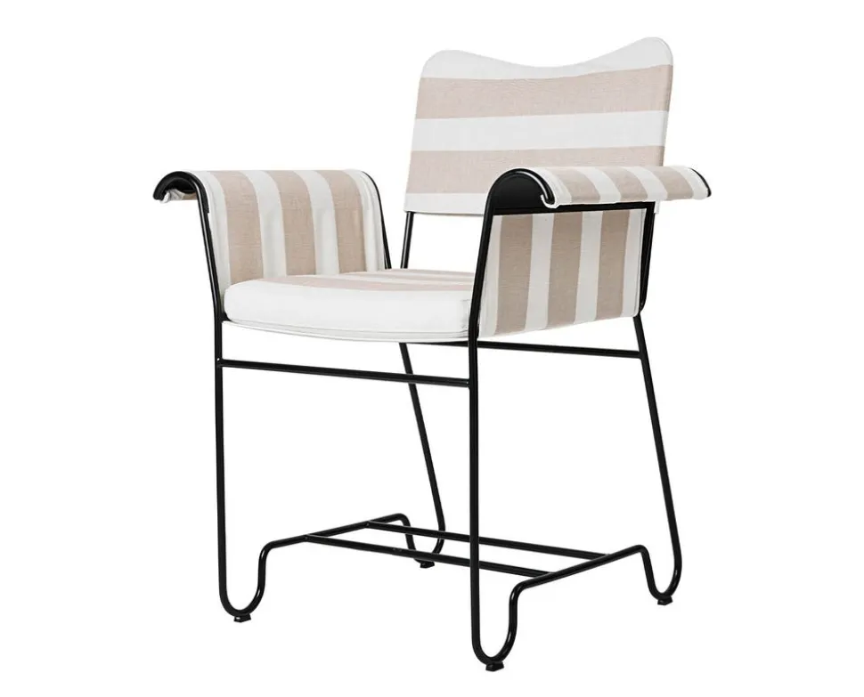 Tropique Stol | Tyg Stripe Limonta 40, Svart