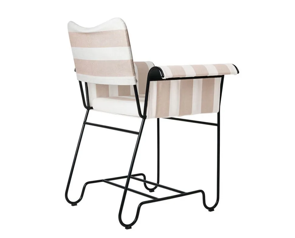 Tropique Stol | Tyg Stripe Limonta 40, Svart
