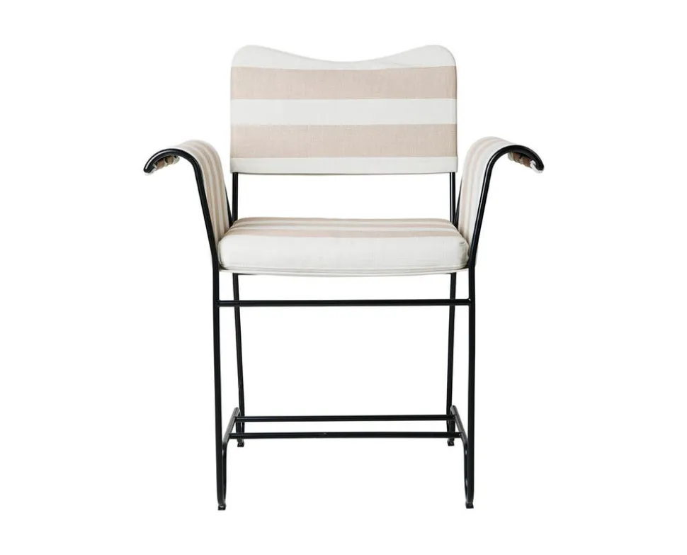 Tropique Stol | Tyg Stripe Limonta 40, Svart