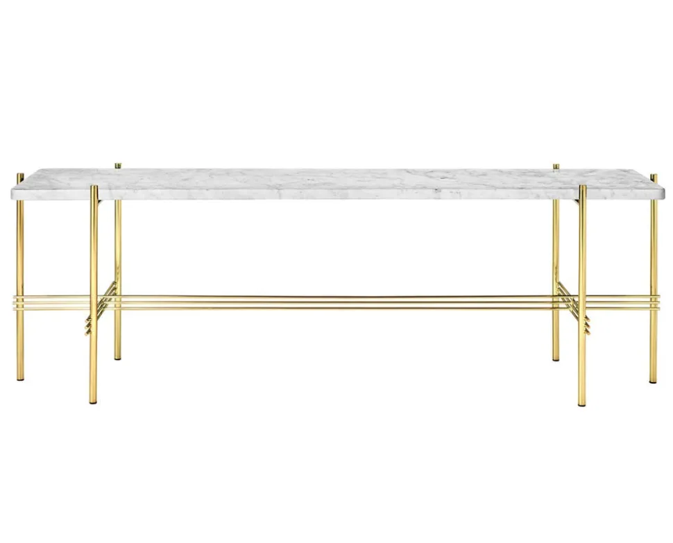TS Console 1 hylla | Mässing/Vit Marmor