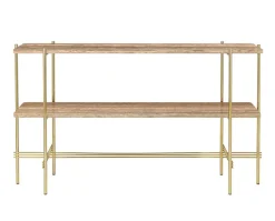 TS Console 2 hyllor | Mässing/Warm Taupe Travertin
